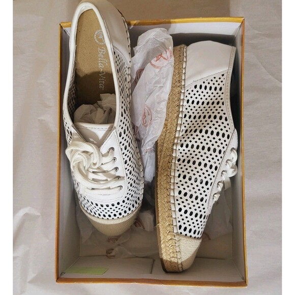 Bella Vita Clementine Leather Slip-on Lace-up oxford flats 12 Narrow New - Picture 11 of 15